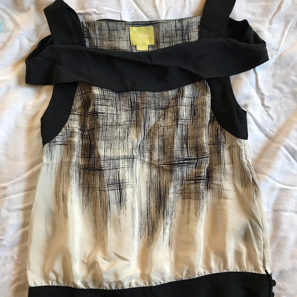 Anthropologie cold shoulder silk shirt